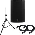 1300W 15 Powered Loudspeaker with Speaker Stand and 2 XLR Cables V604
