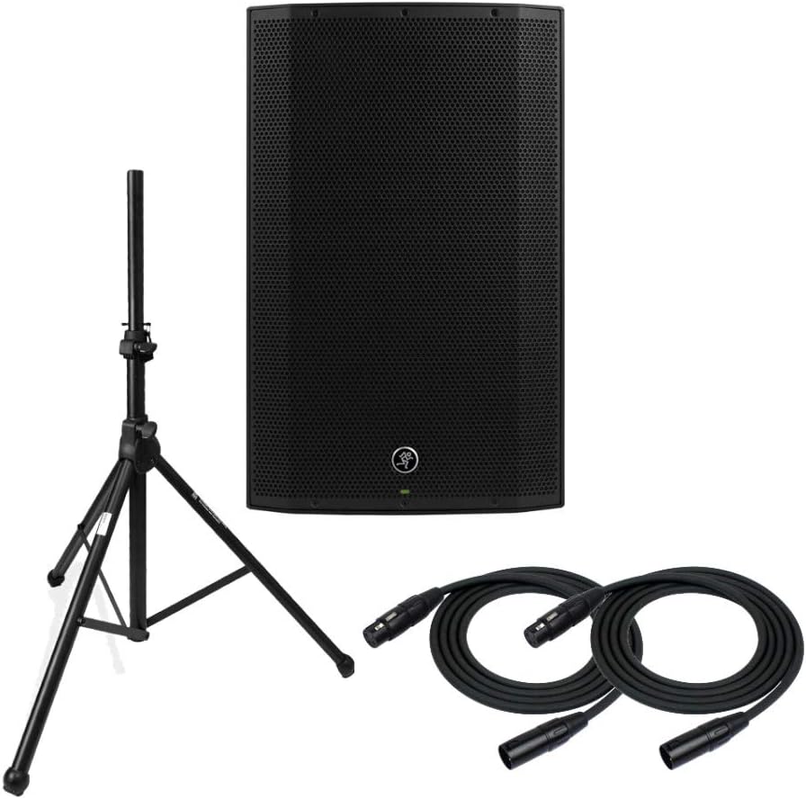 1300W 15 Powered Loudspeaker with Speaker Stand and 2 XLR Cables V604