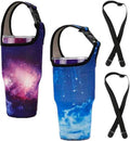 Blue & Purple Sky 30oz Neoprene Tumbler Carrier Pouch with Shoulder Strap Z3182