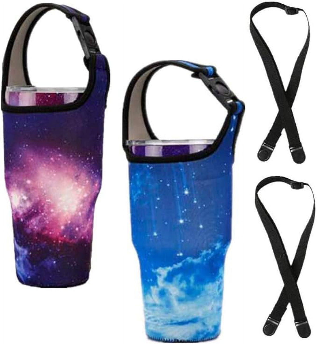 Blue & Purple Sky 30oz Neoprene Tumbler Carrier Pouch with Shoulder Strap Z3182