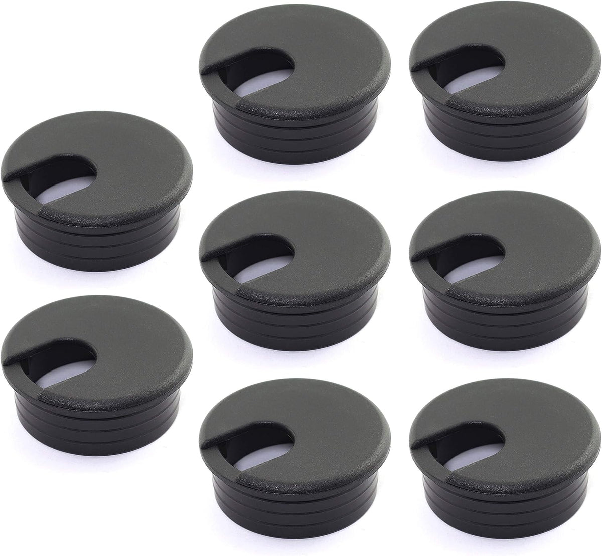 Black 2pcs 1-3/4 inch Desk Wire Cord Cable Grommets Hole Cover Plastic K693
