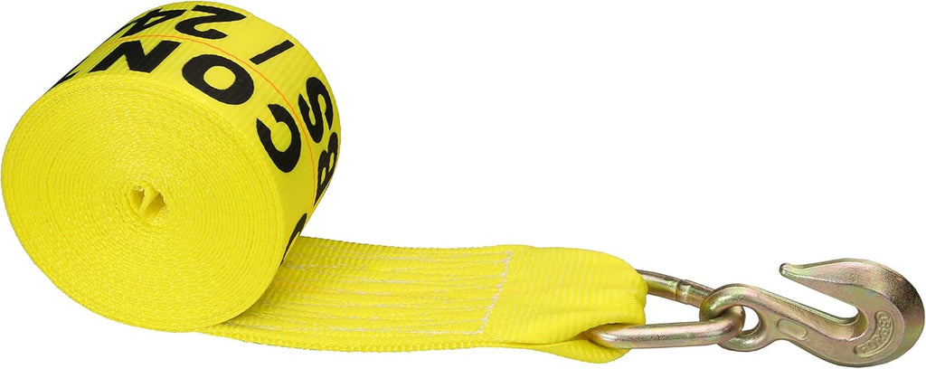 4 Inch x 27 Foot Yellow Winch Strap with Grab Hook 10 Pack E934123