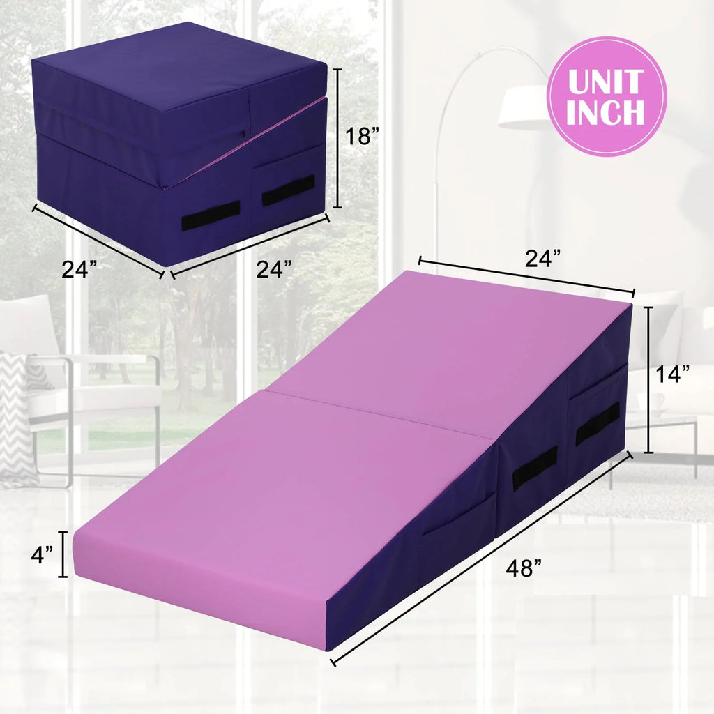48x24 inch Foldable Incline Gymnastics Mat with Handle R2317