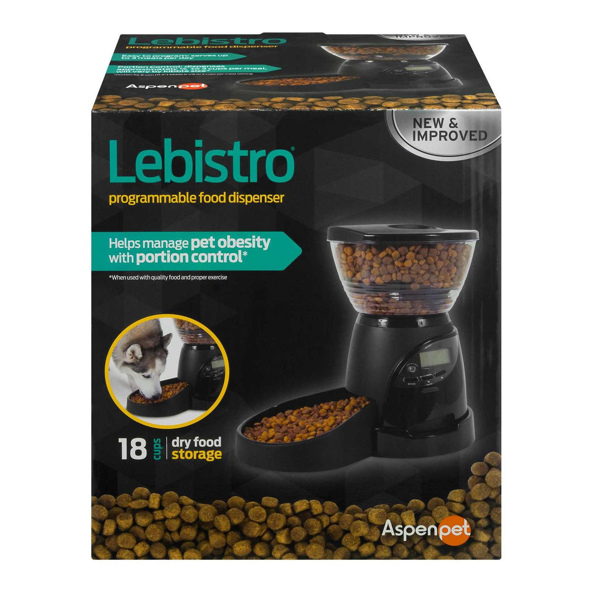Black Programmable Portion Control Pet Feeder F14194