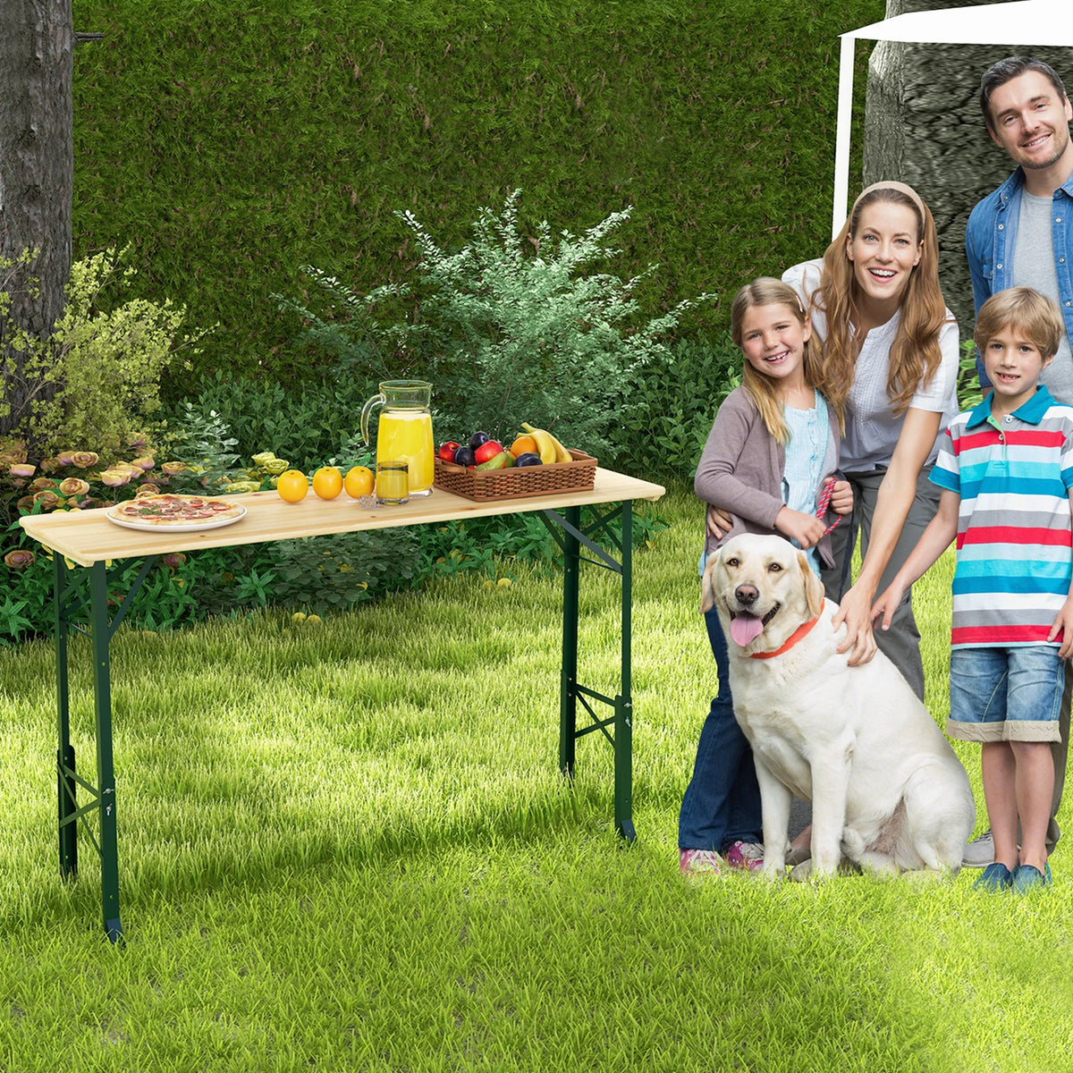 5.5 Ft Folding Wood Picnic Table I461