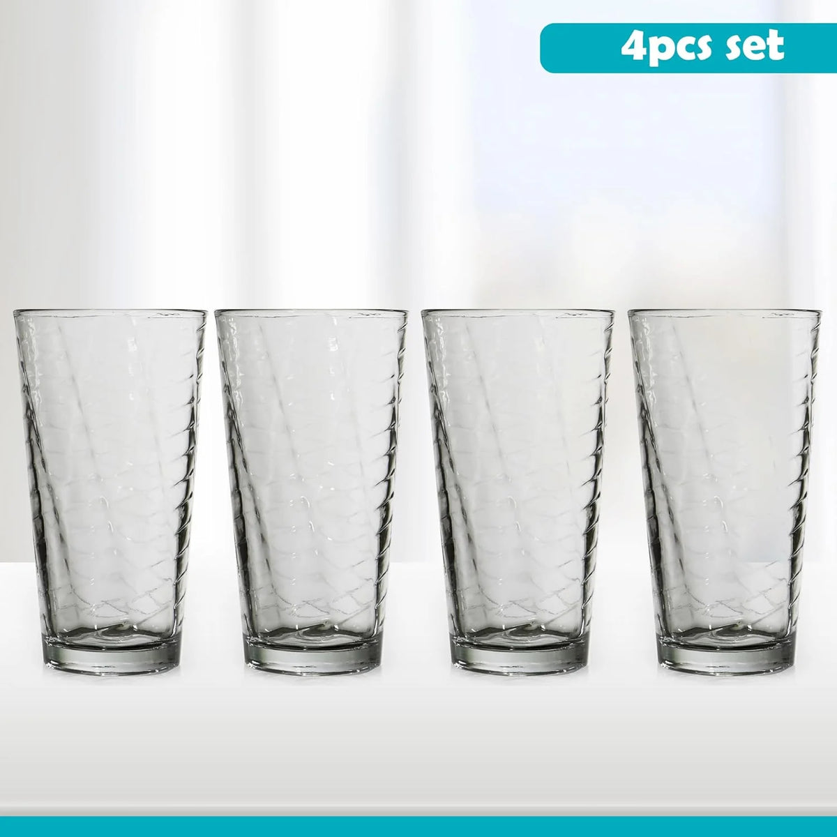 Set Of 4 14 Oz Glass Cups J5518