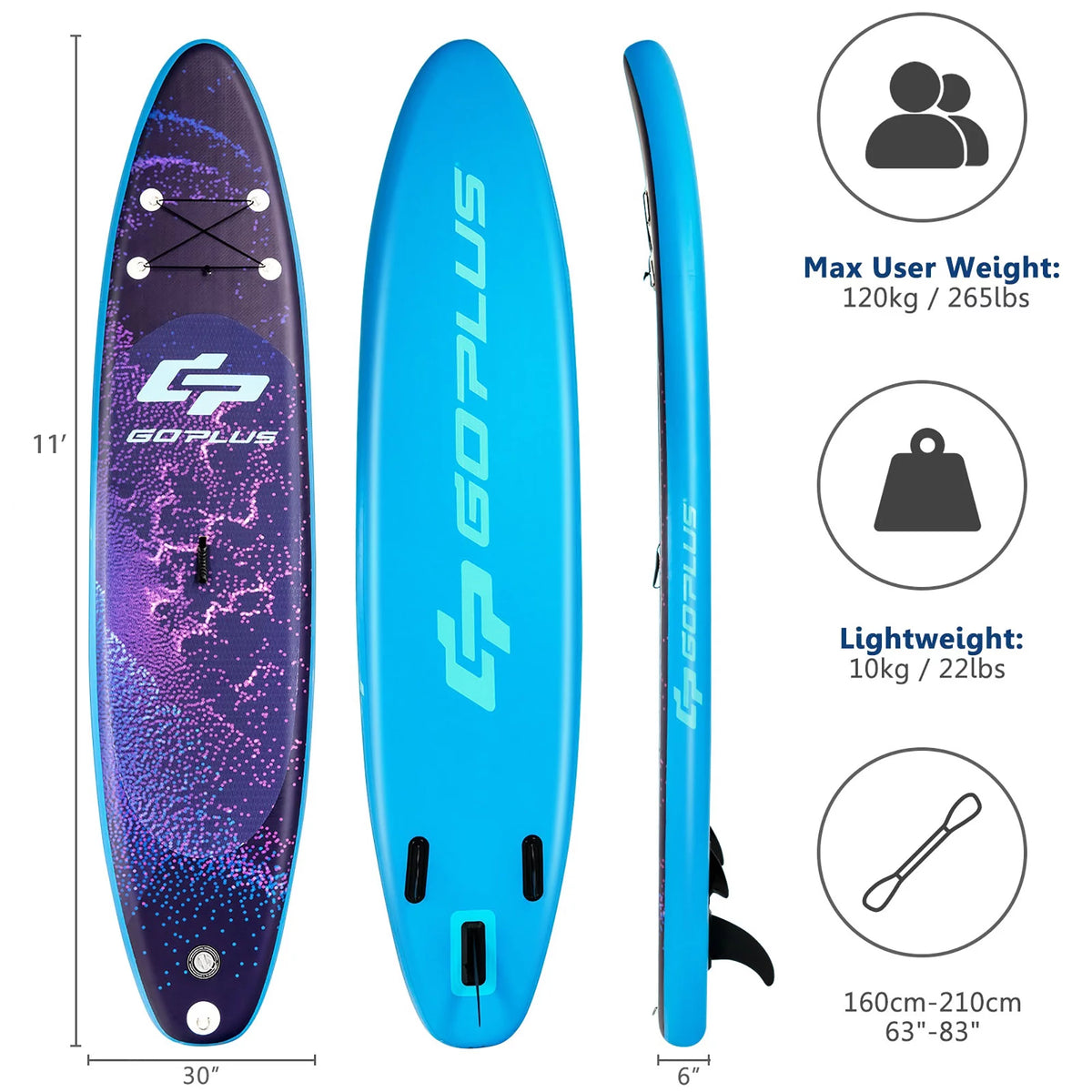 10.5' Inflatable Stand Up Paddle Board with Bag G244