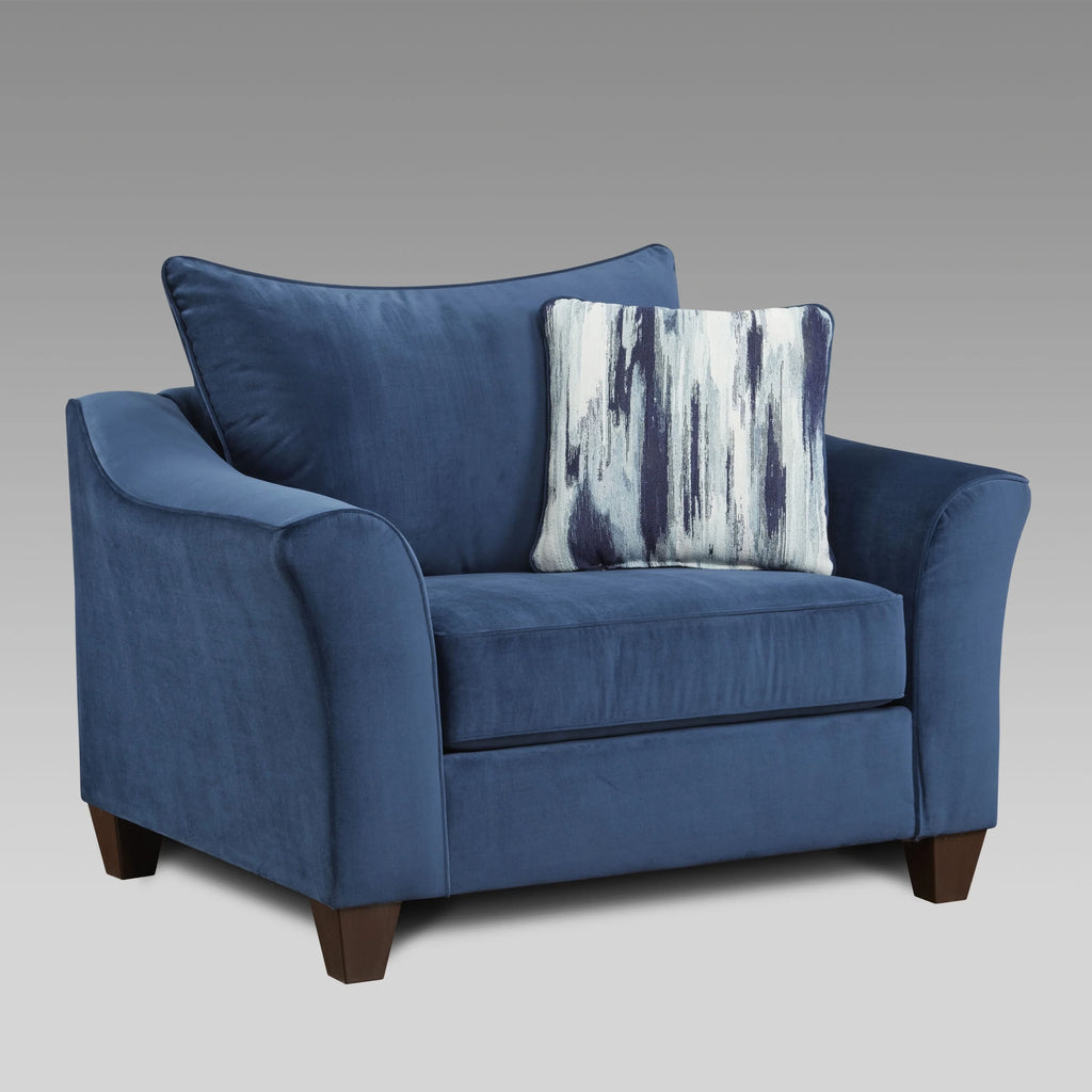 Navy Blue 4-Piece Fabric Sofa Set M742
