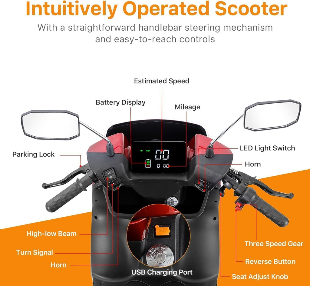Red 2 Seater Mobility Scooter W750030