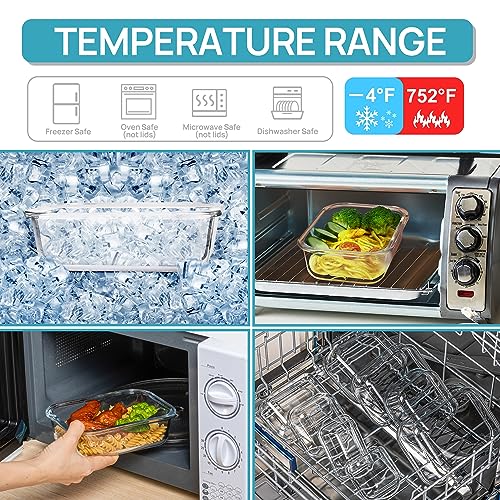 15 Pack Glass Food Storage Containers with Airtight Leak Proof Lids O819016