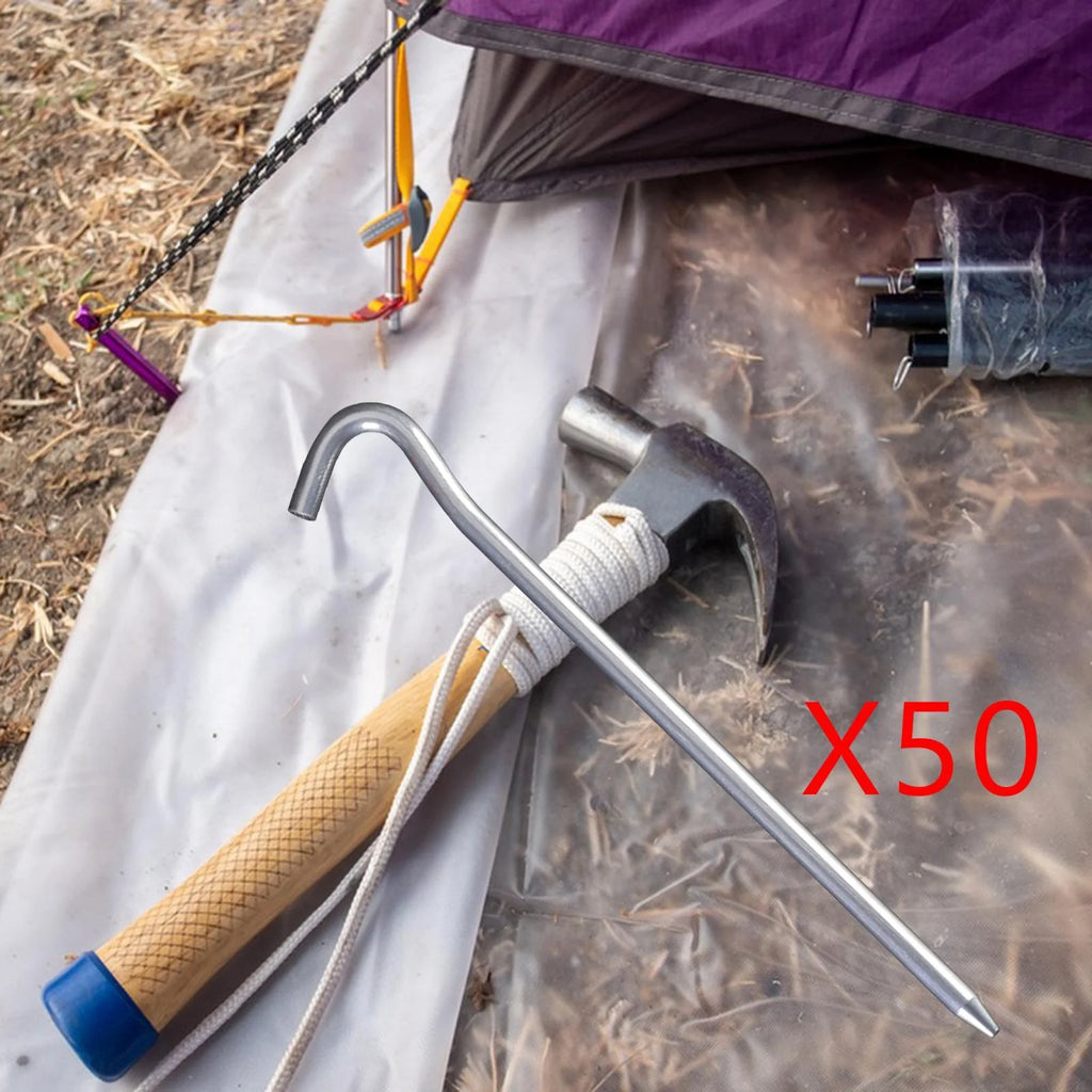 50 Pack 7inch Aluminum Tent Pegs for Camping E354205