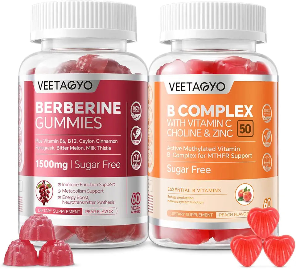 Berberine Supplement 1500mg Gummies + B Complex 50 Gummies J880