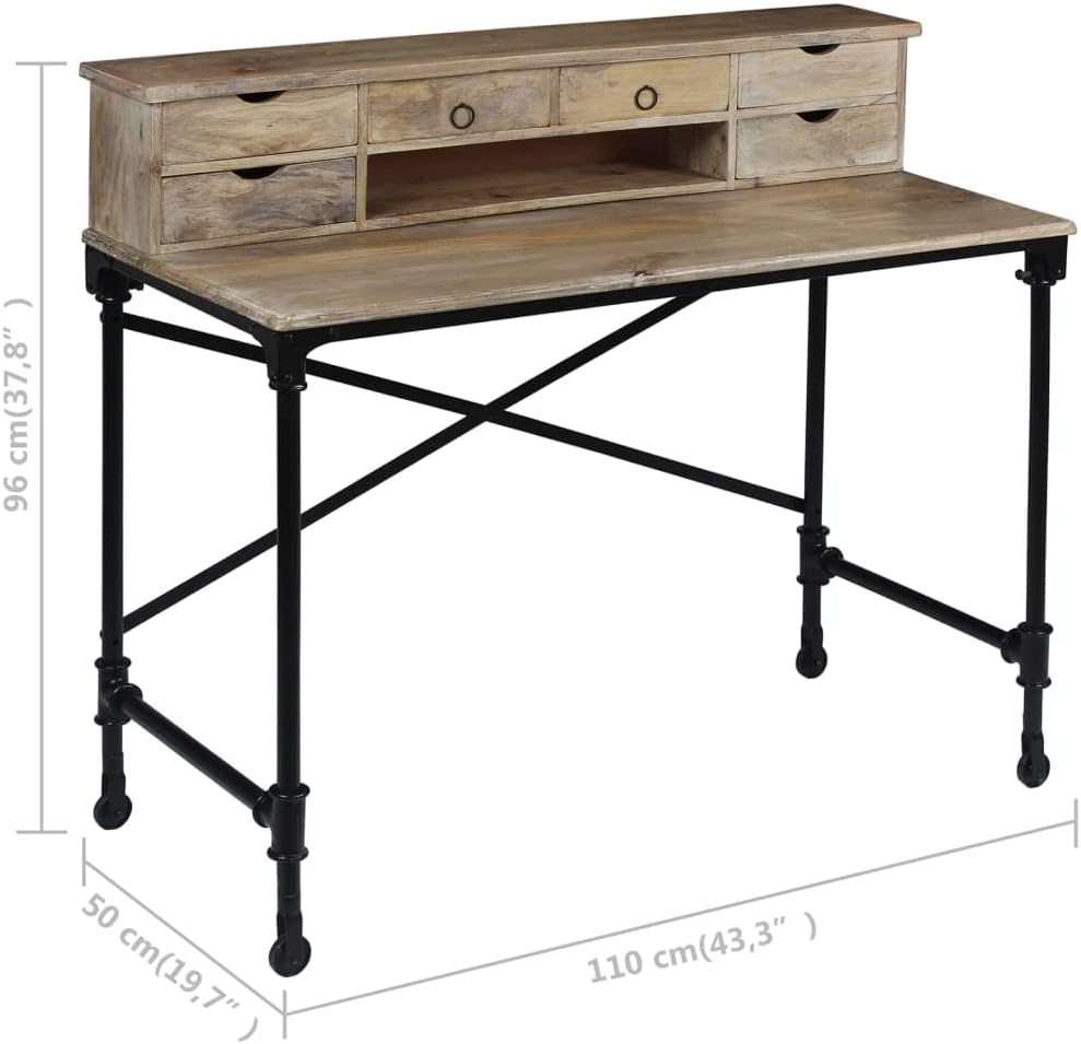 Solid Wood Mango Writing Desk with Drawers P7385