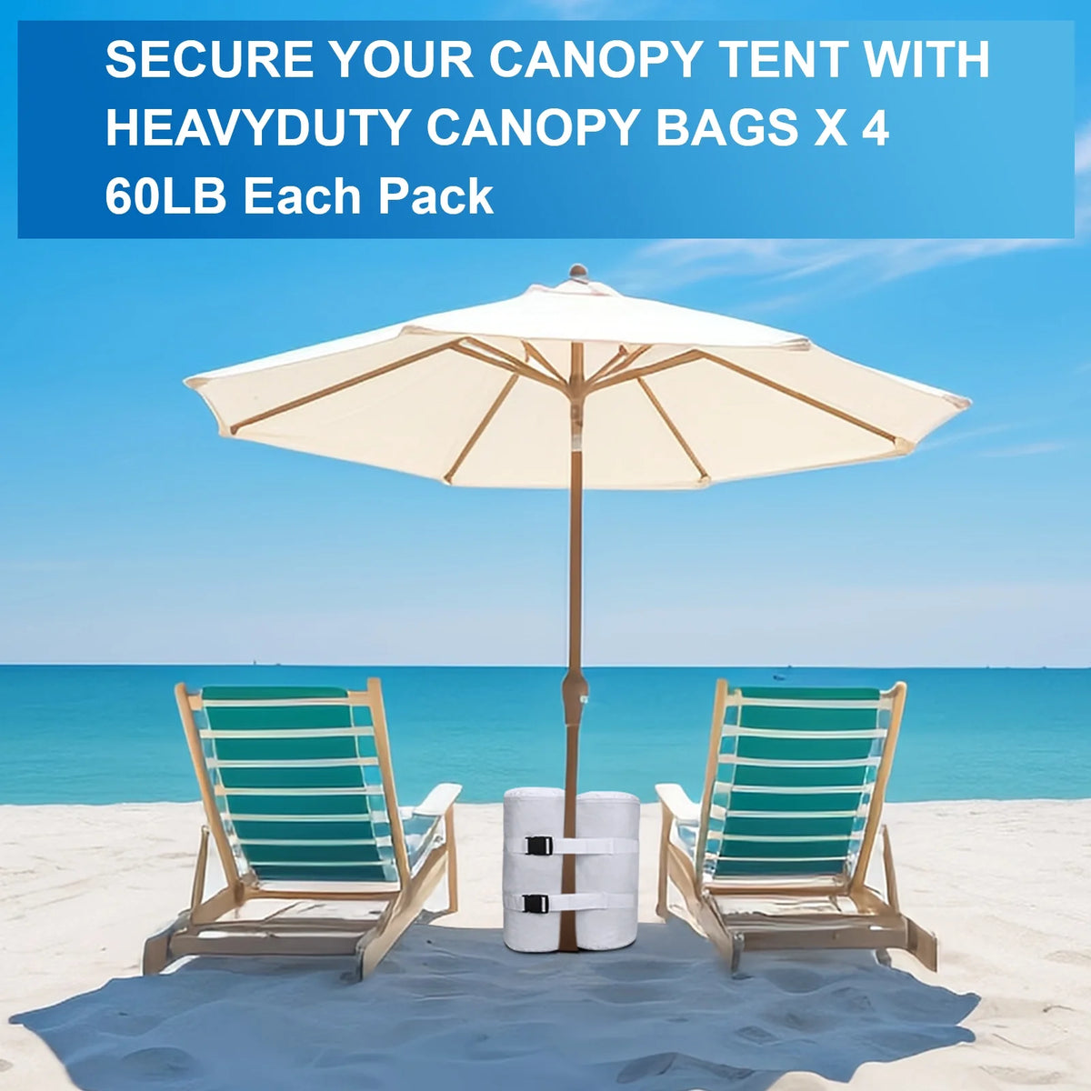 4 Pack 1680D Heavy Duty Canopy Weight Bags (240 lbs) F9095