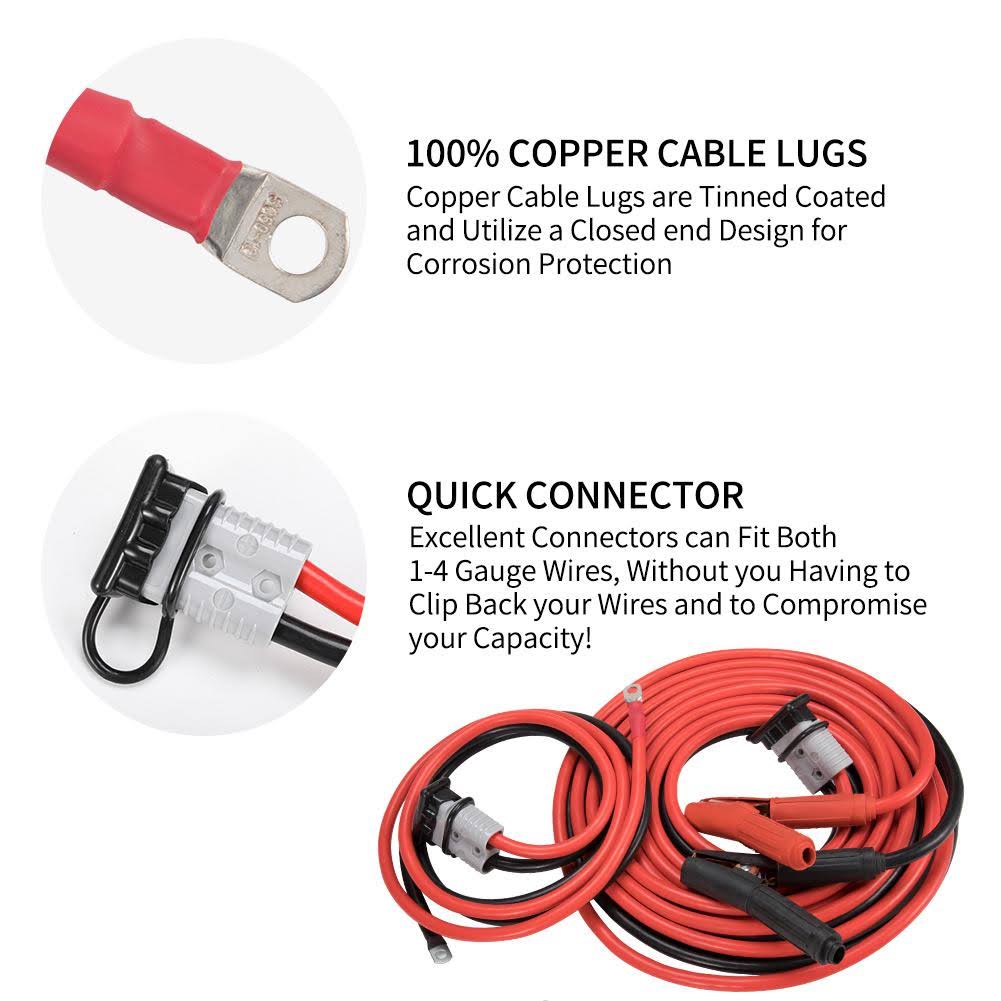 Heavy Duty 1 Gauge 1500 Amp 30 ft Booster Jumper Cables Y4204