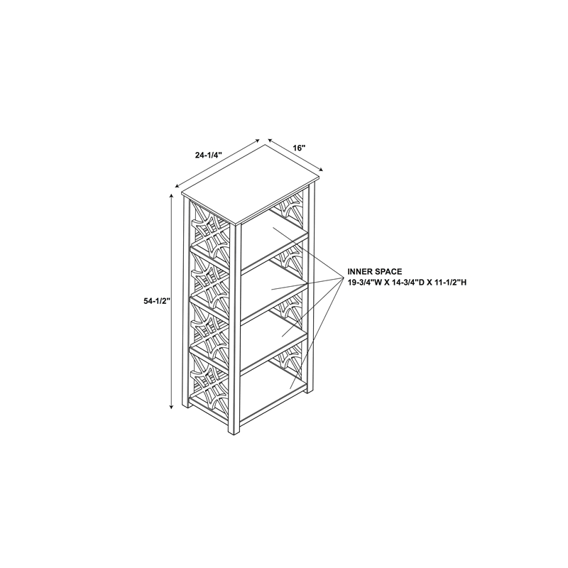 Antique White Wood Bookcase P787