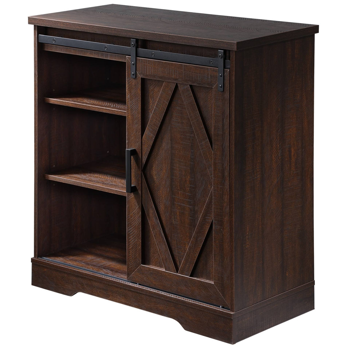 Rustic Brown Wash Wood TV Stand / Storage Cabinet T459