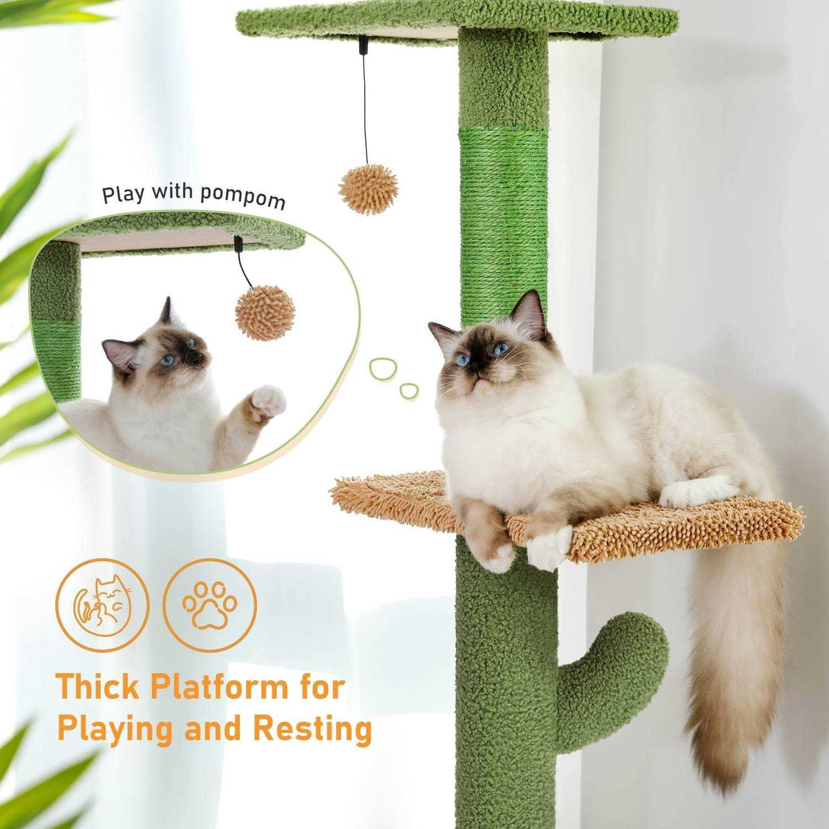 Cactus Cat Tree Floor to Ceiling Cat Tower X278