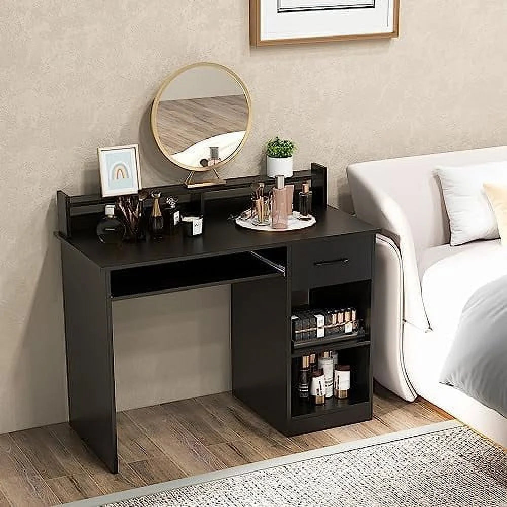 Computer Desk with Drawers, Hutch, Keyboard Tray & Adjustable F87563
