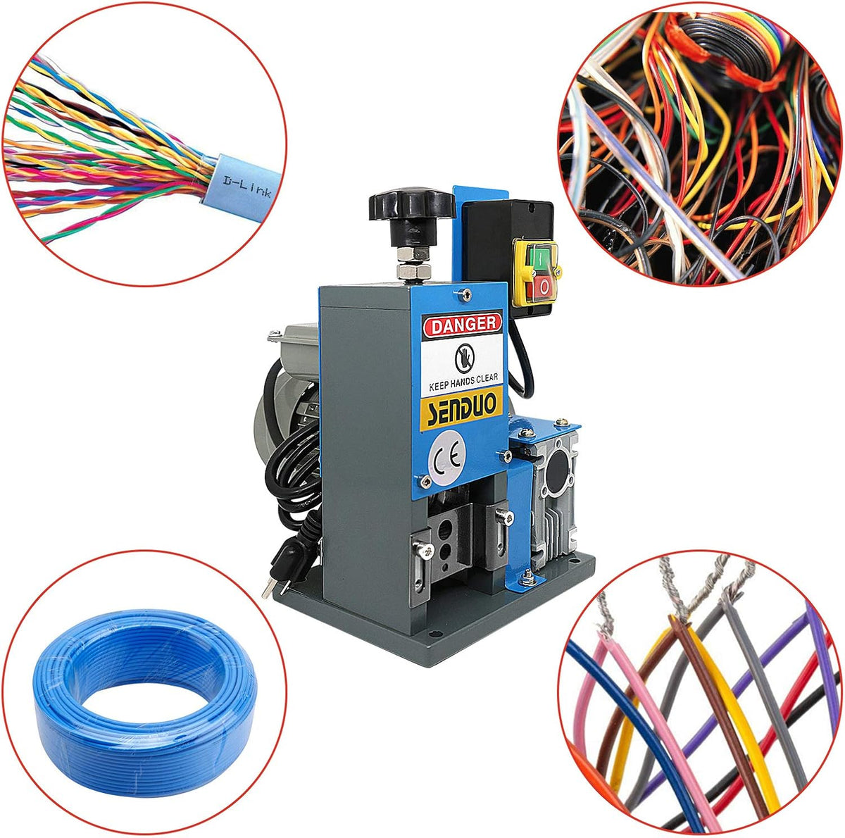 Automatic Electric Wire Stripper Machine 0.06-1inch 180W T192