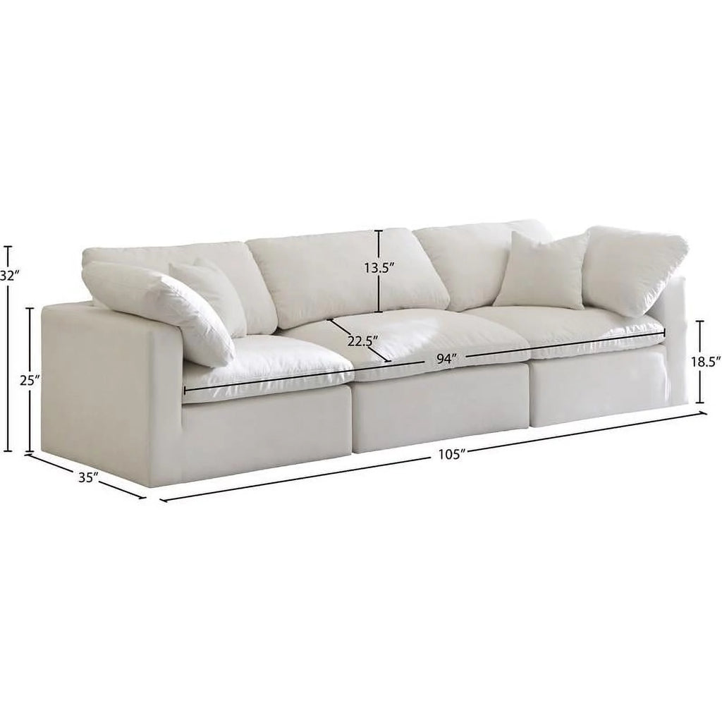 Cream Velvet Modular Sofa Q336