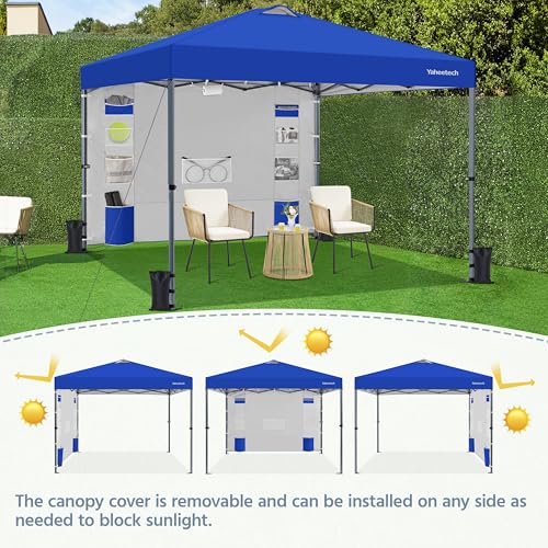 10x10 Pop-up Canopy Tent with Sidewall and Wheeled Bag White M336