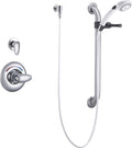 Chrome Dual Shower Trim, Diverter, Hand Shower, and Grab Bar S955