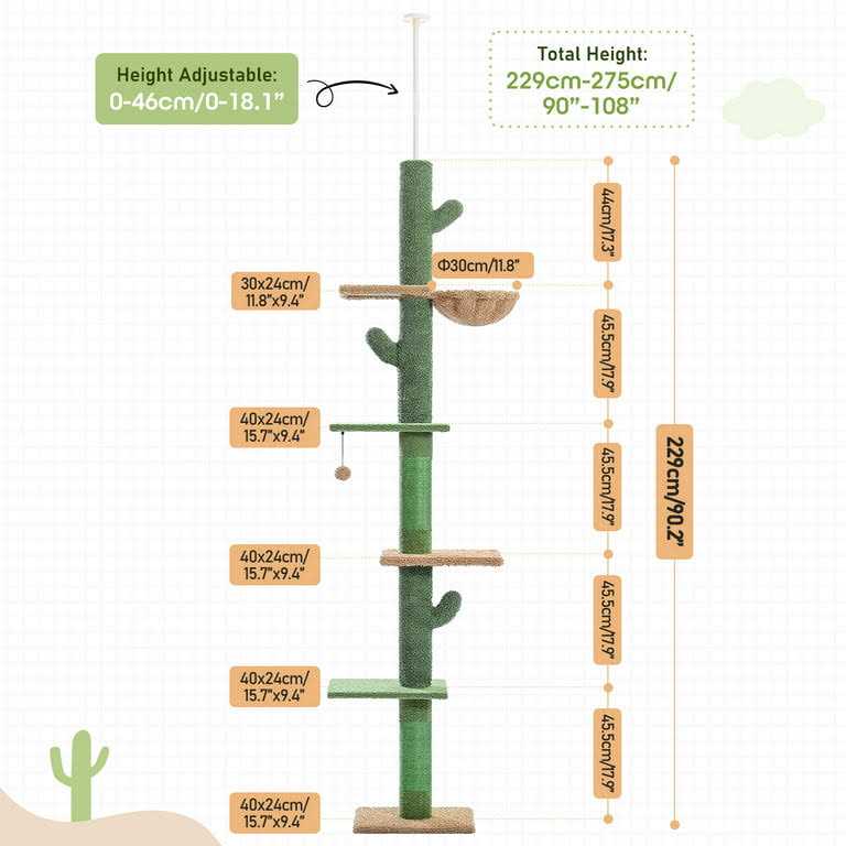 Cactus Cat Tree Floor to Ceiling Cat Tower X278