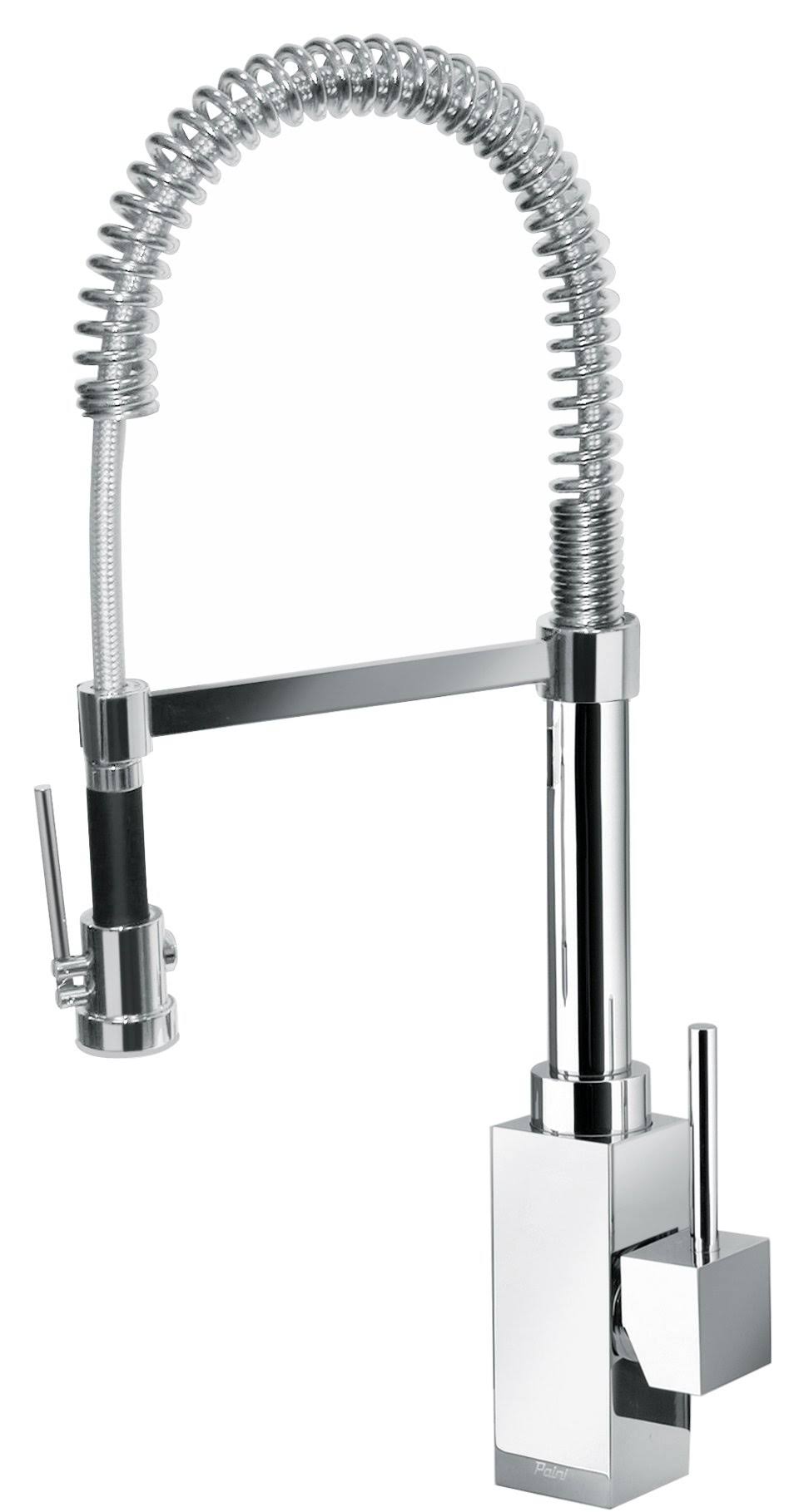 Chrome Single Handle Kitchen Faucet with Spring Spout D57331