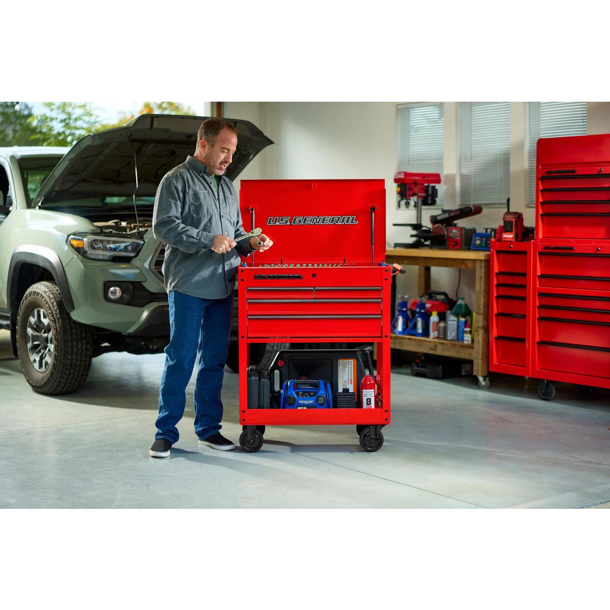 30 in. 4-Drawer Tech Cart, Red C34930
