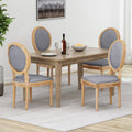 Dark Teal Natural Finish Dining Chairs Set of 4 B758628