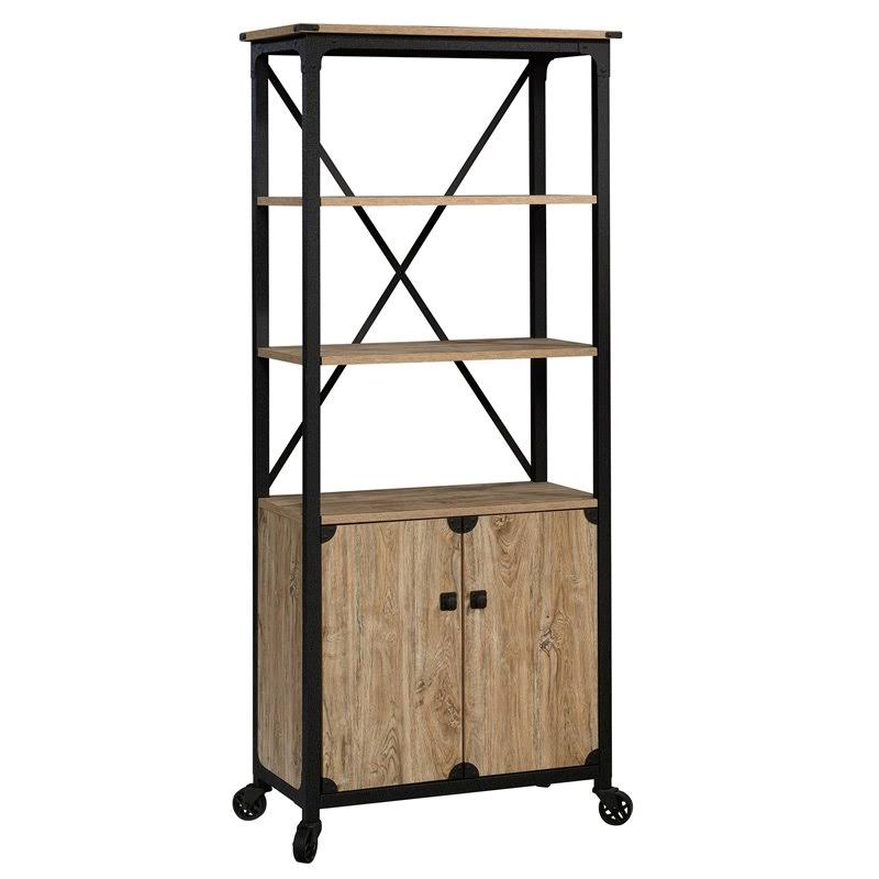 Milled Mesquite Finish Bookcase with Doors W829705