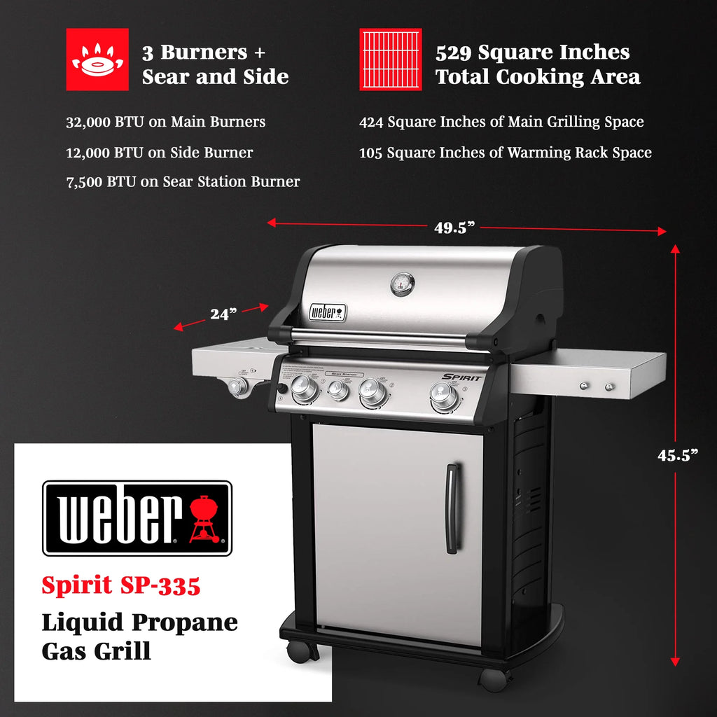 Stainless Steel 3 Burner Liquid Propane Gas Grill G7150