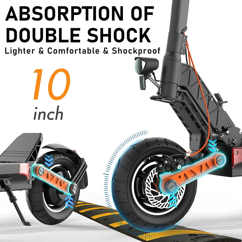 Dual Motor Electric Scooter, 2000W Up to 37 MPH & 50 Miles Ranges, 10 Off-Road Tires E8305
