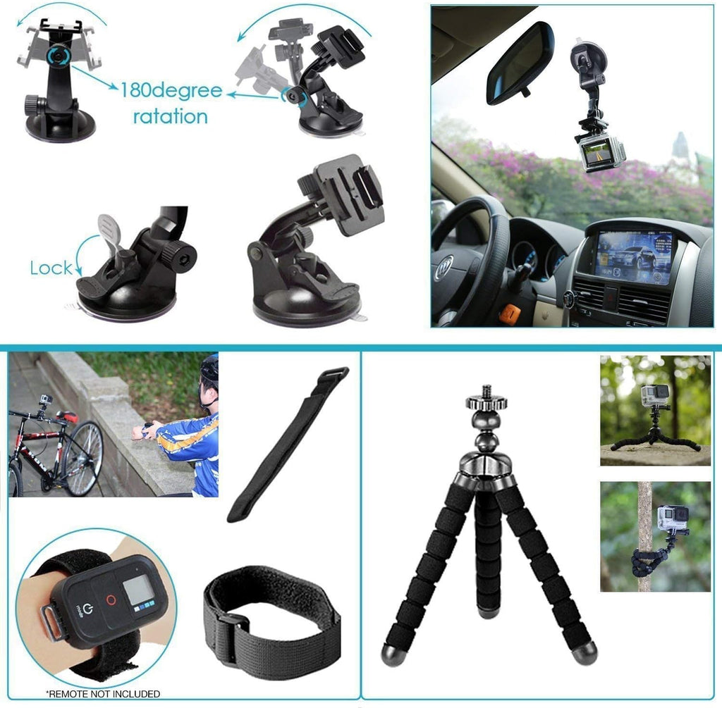 Red Waterproof Camera Action Bundle with 50 Piece Accessory Kit V70310