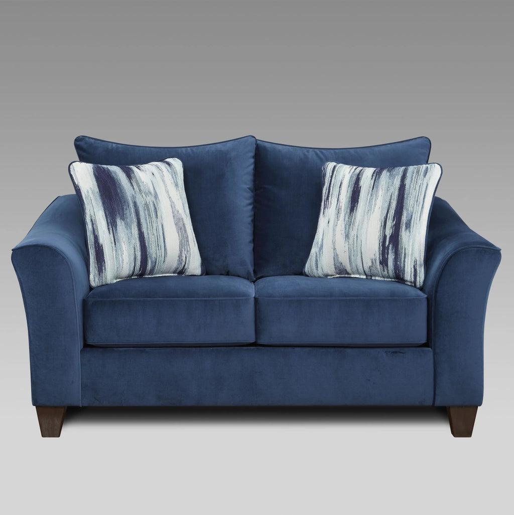 Navy Blue 4-Piece Fabric Sofa Set M742