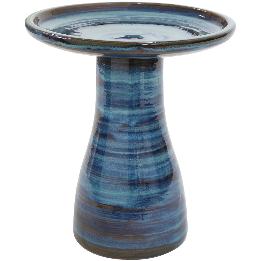Glazed Ceramic Outdoor Bird Bath J81453