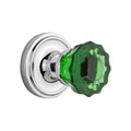 Crystal Emerald Glass Door Knob in Bright Chrome K37064