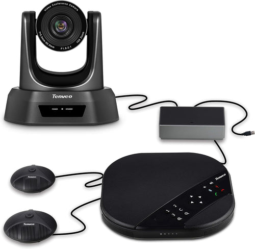 10X Optical Zoom USB PTZ Conference Camera with Expansion Microphones E98365