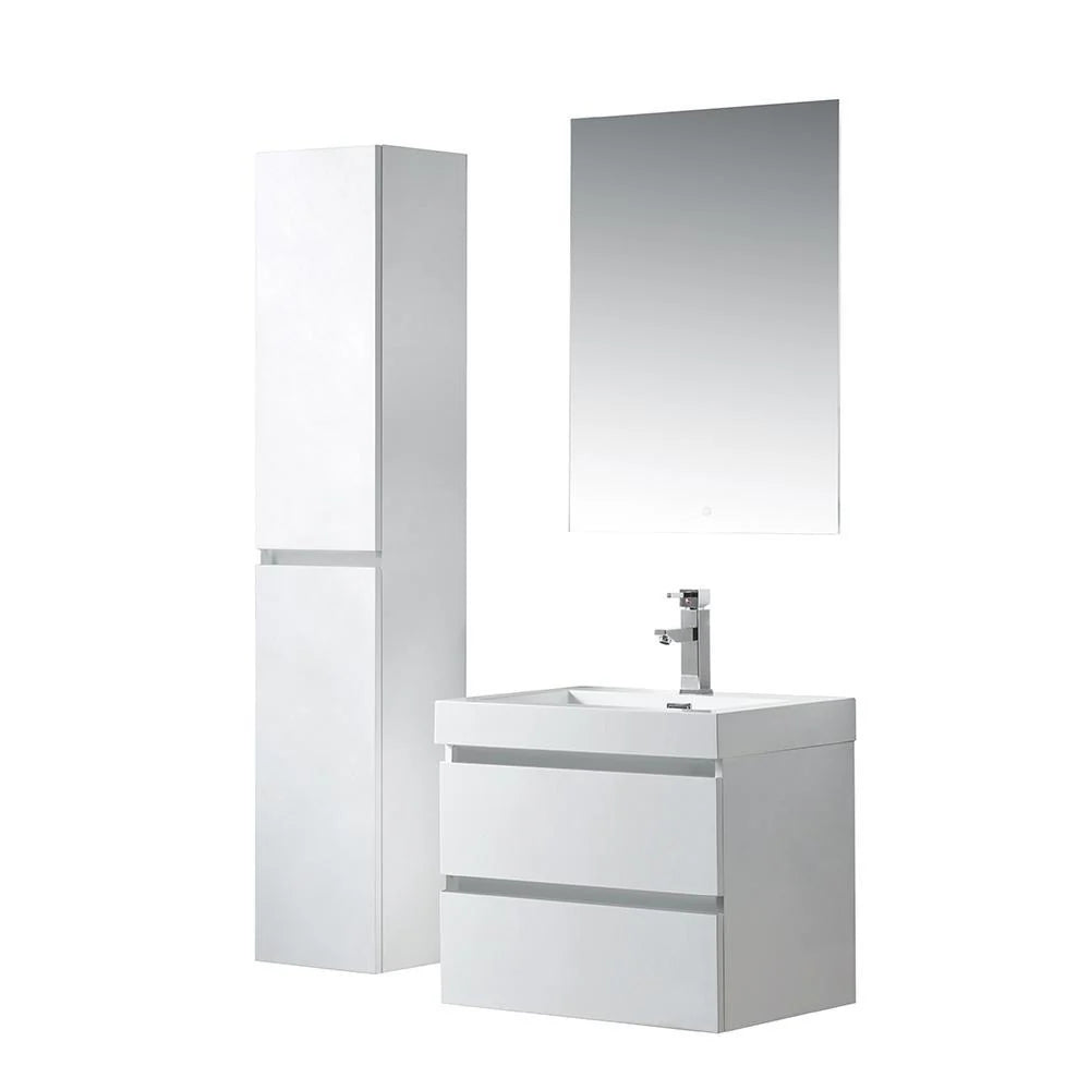 Wall-Hung Single-Sink Bathroom Vanity With Resin Top, 24 in. X492944