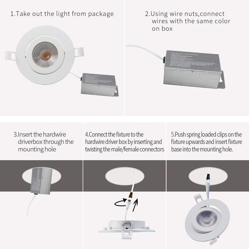 4 inch Smart LED Recessed Lights, 9W, 2 Pack O147942