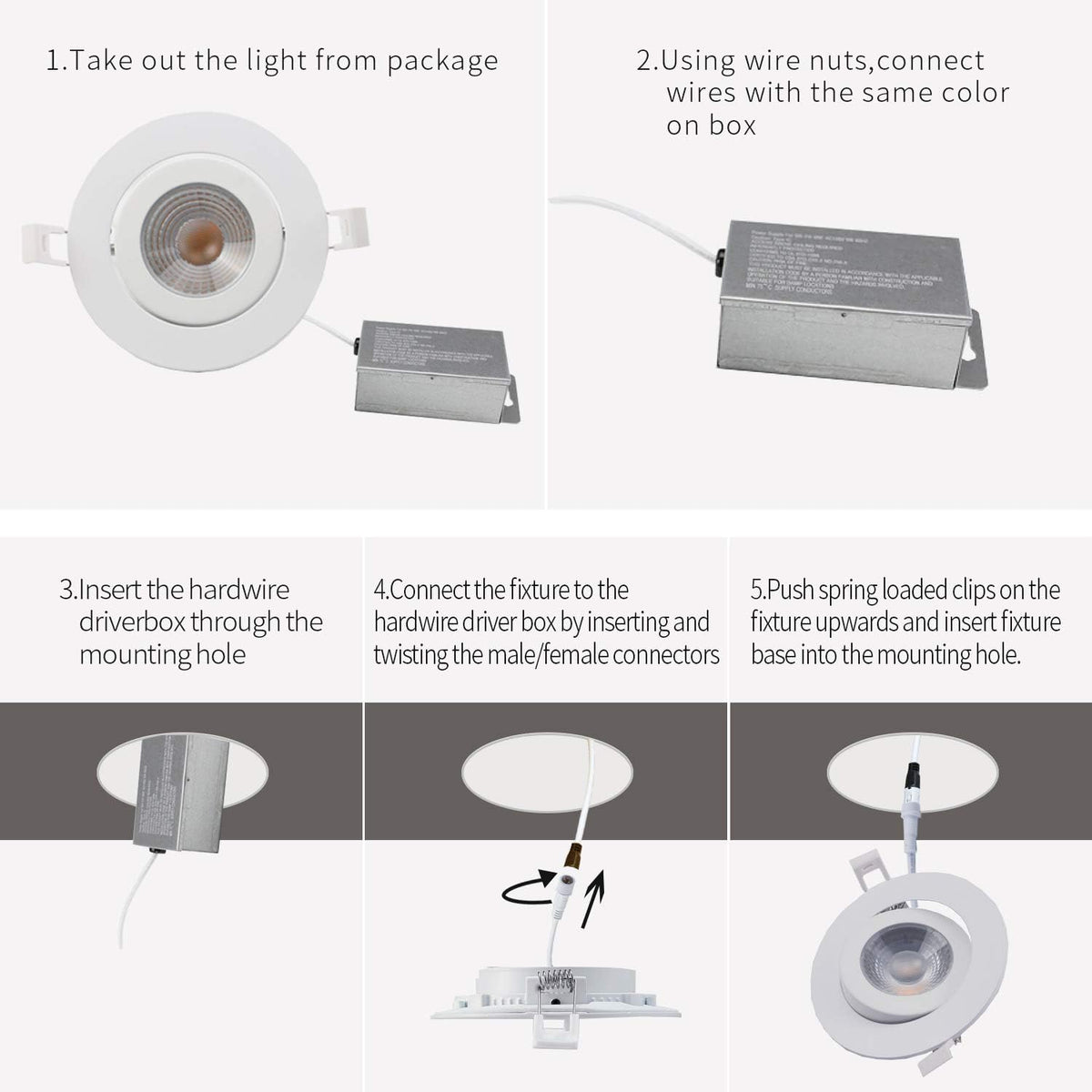 4 inch Smart LED Recessed Lights, 9W, 2 Pack O147942