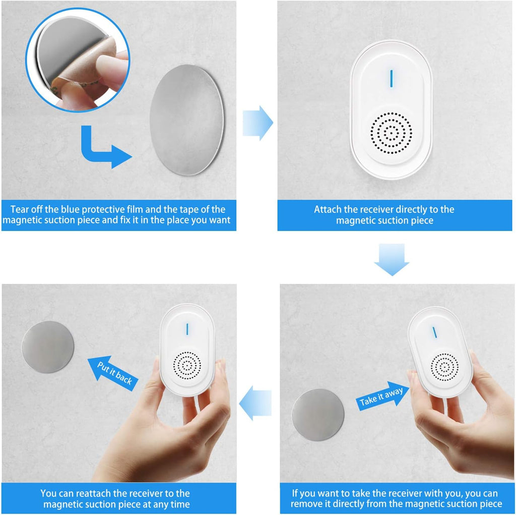 Wireless Call Button System with 2 Portable Rechargeable Receivers 3 Call Button C860579