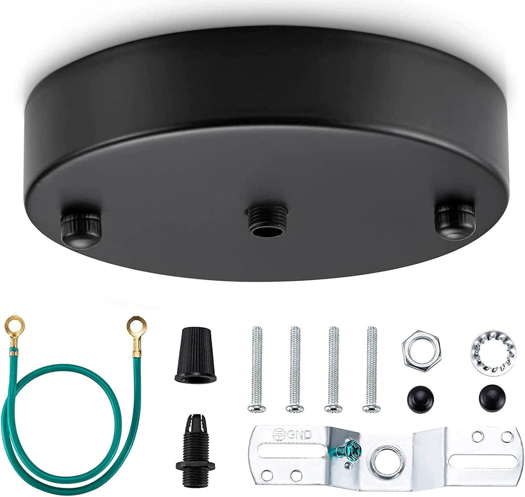 Black Steel Ceiling Canopy Kit with Hardware T596593