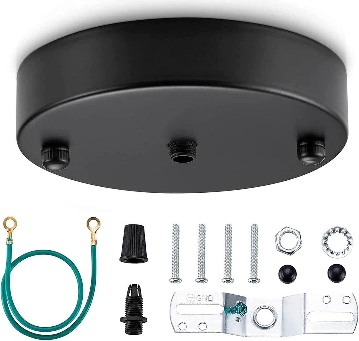 Black Steel Ceiling Canopy Kit with Hardware T596593