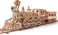 Wooden Toy Train Set with Railway - 34x7″ - Mechanical Model Kit - 3D Wooden Puzzle - DIY Toy Pack of 2 B93993