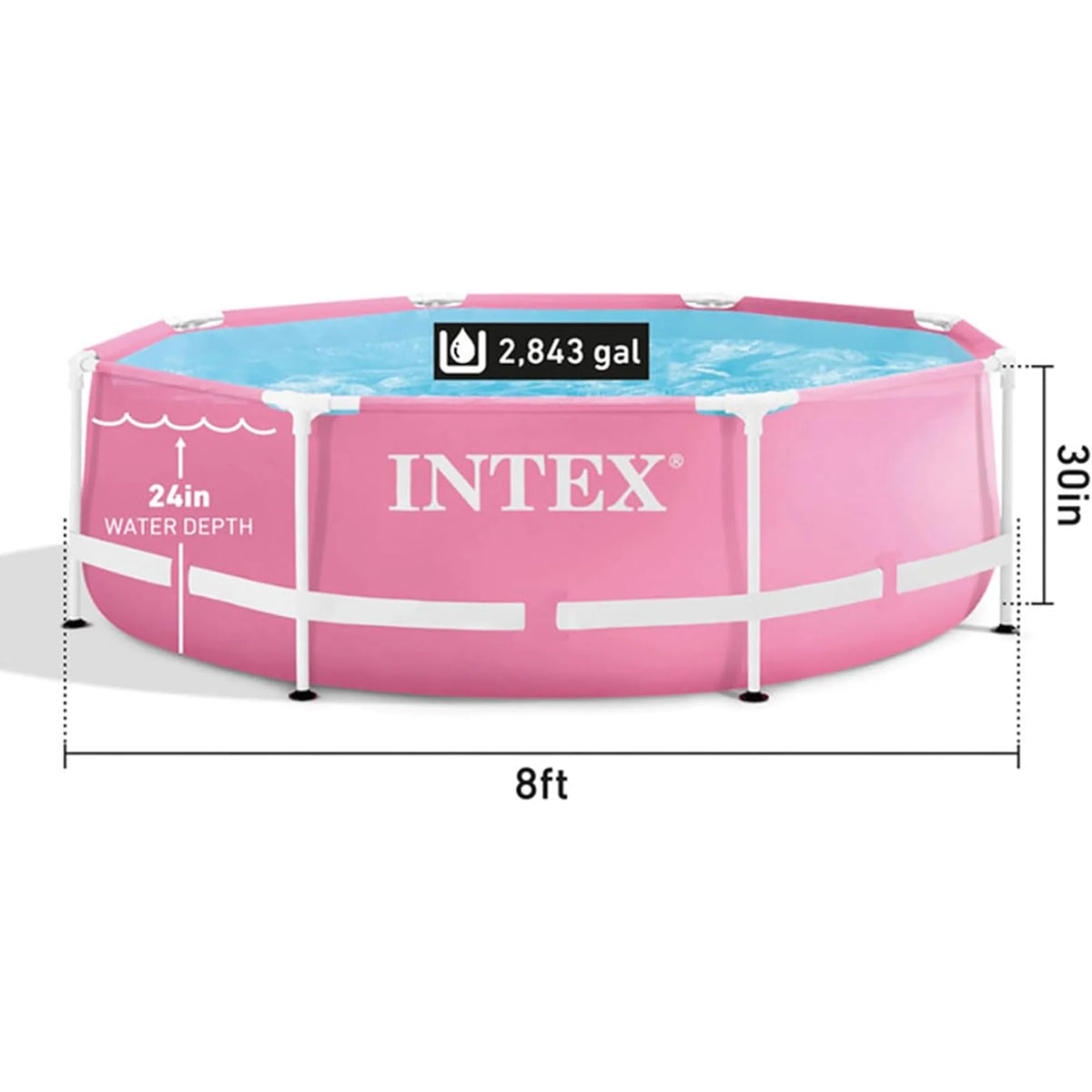 Pink 8' x 30" Above Ground Swimming Pool B107