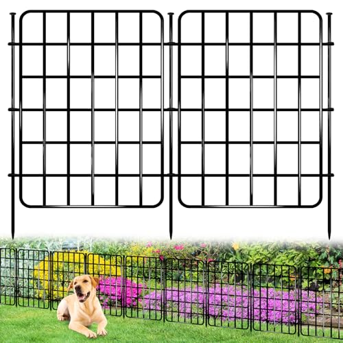 28 Panels No Dig Rustproof Metal Garden Fence Z858594