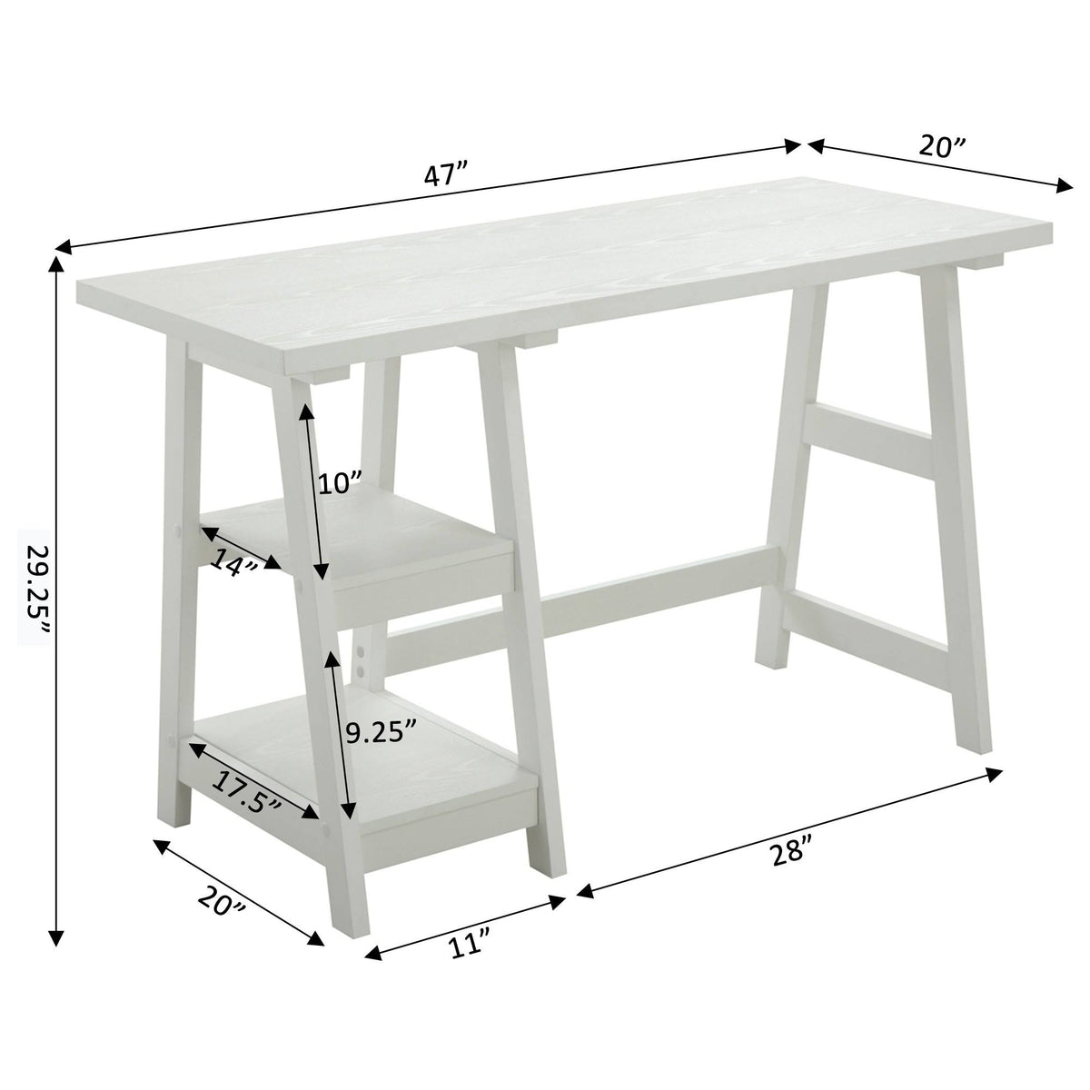 Charcoal Grey Desk with Shelves I857949