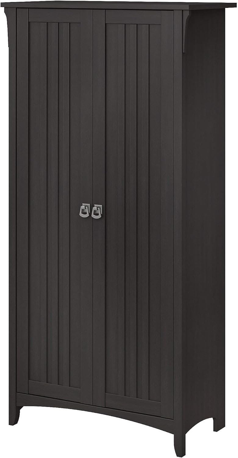 Tall Storage Cabinet with Doors in Cape Cod Gray O358685